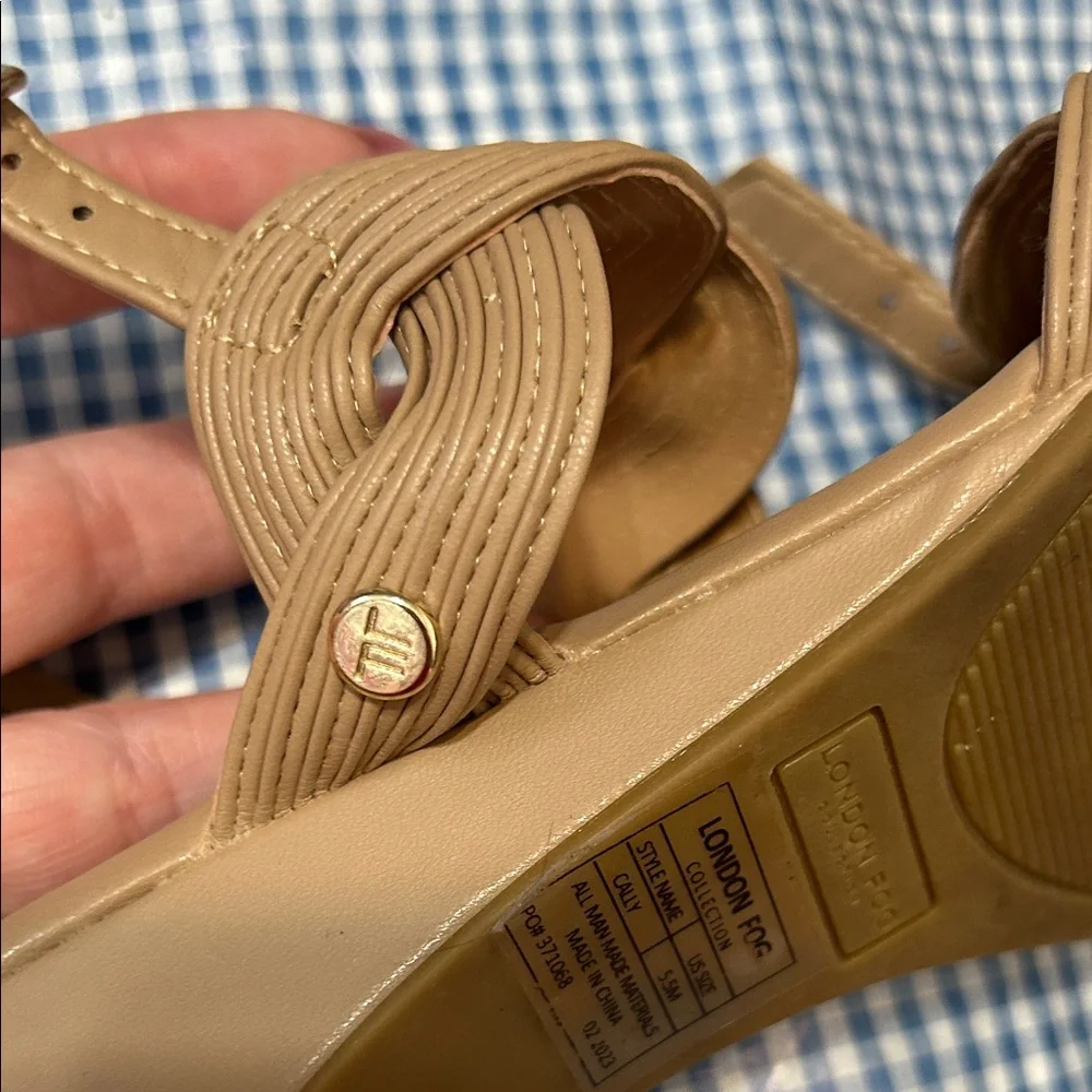 Tan Braided Strap Sandals London Fog